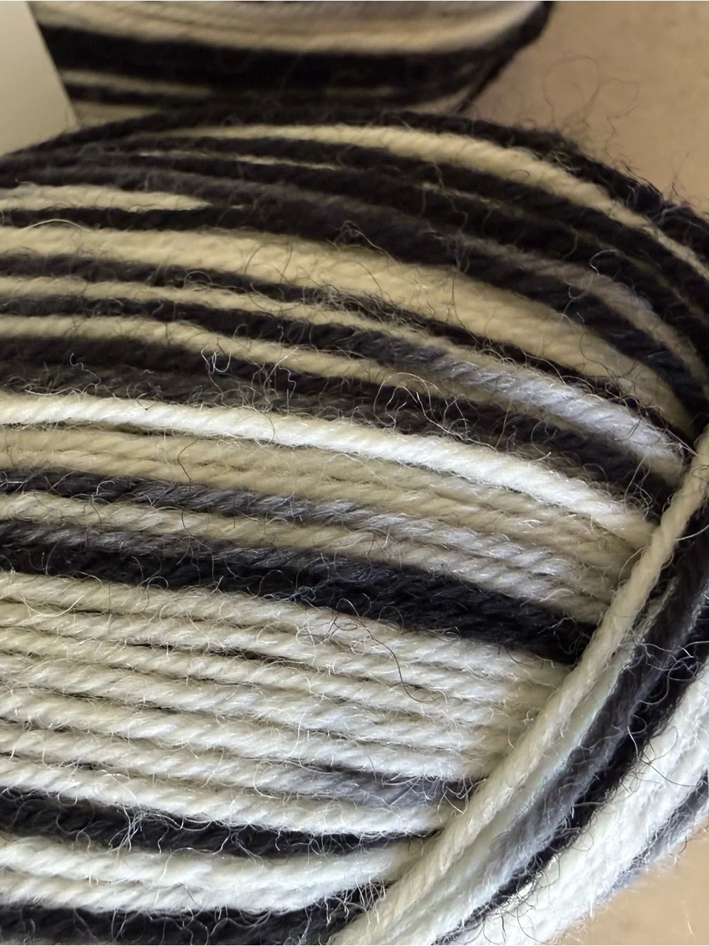 Paintbox Striped Sock Yarn - Black & White